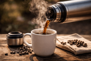 Hoelang blijft koffie warm in een thermoskan?
