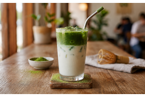 Iced matcha latte recept: koel, romig en zo gemaakt