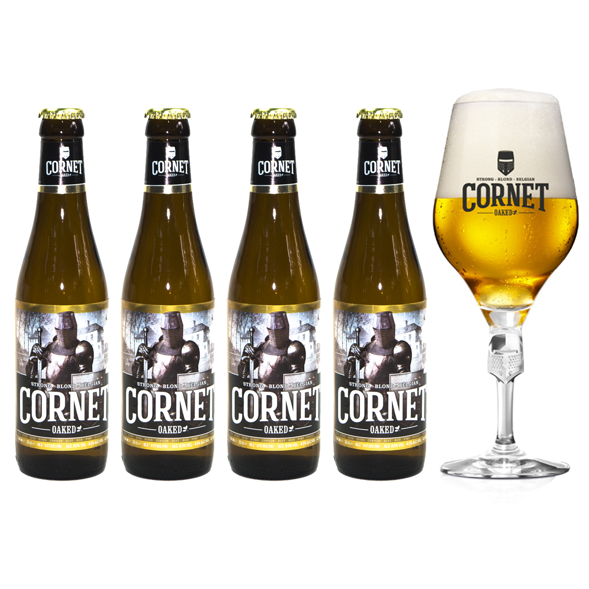 Vier keer Cornet Oaked Gratis Cornet bierglas incl. statiegeld