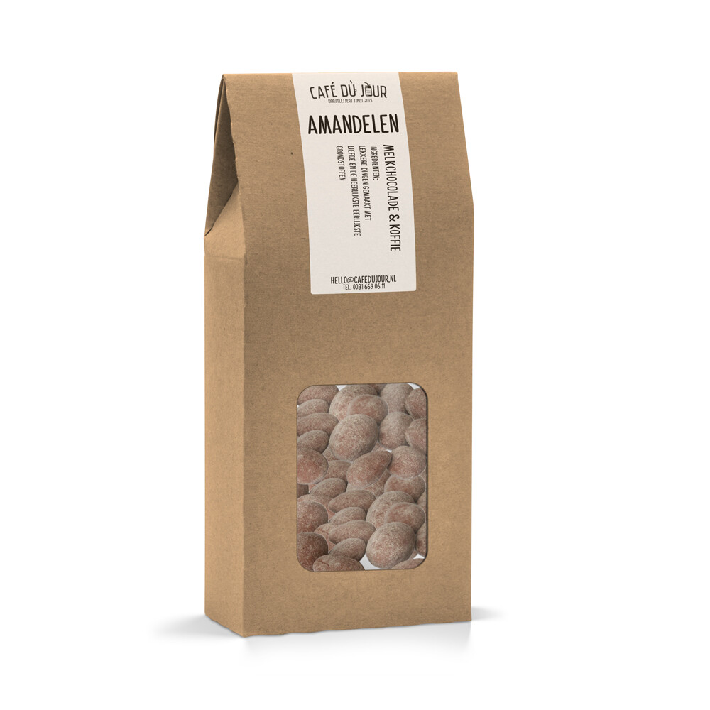 Amandelen melkchocolade koffie 250 gram