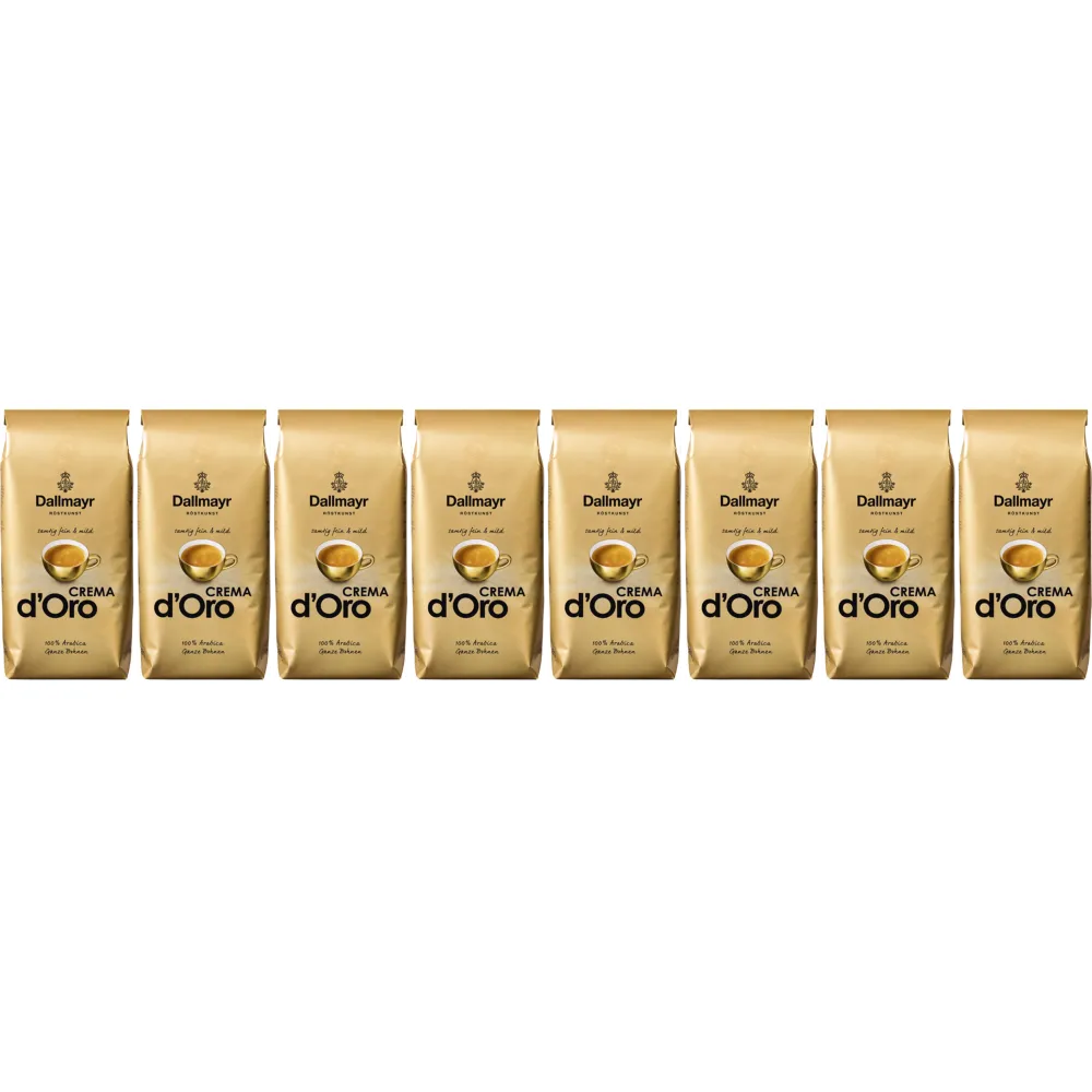 Dallmayr Crema d'Oro mild & fijn - koffiebonen - 8 x 1 kilo