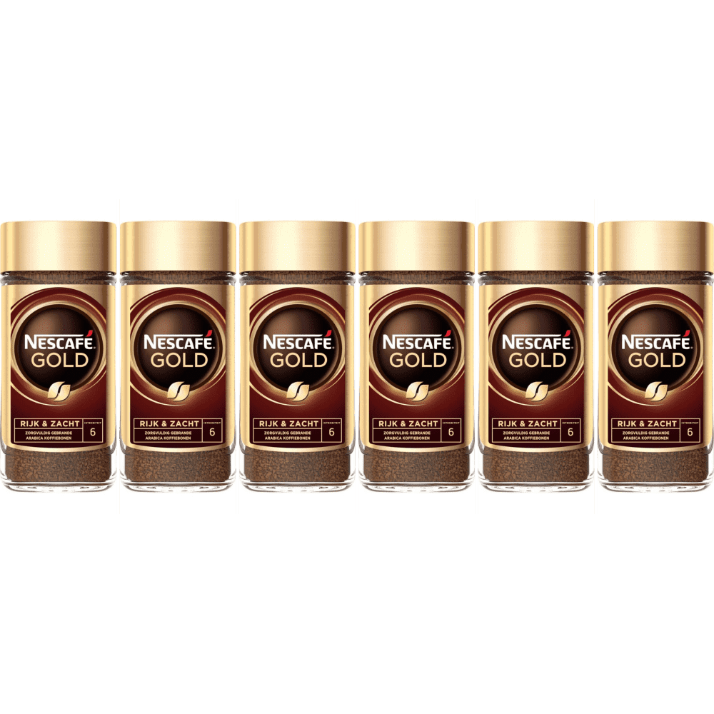 Nescafé Gold Rijk & Zacht - oploskoffie - 6 x 200 gram afbeelding