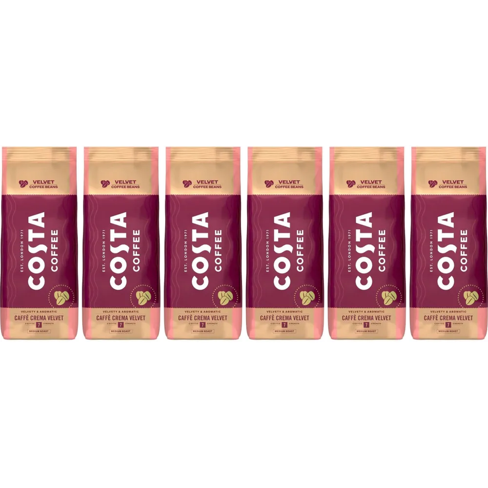 Costa Coffee Caffè Crema Velvet - koffiebonen - 6 x 1 kilo