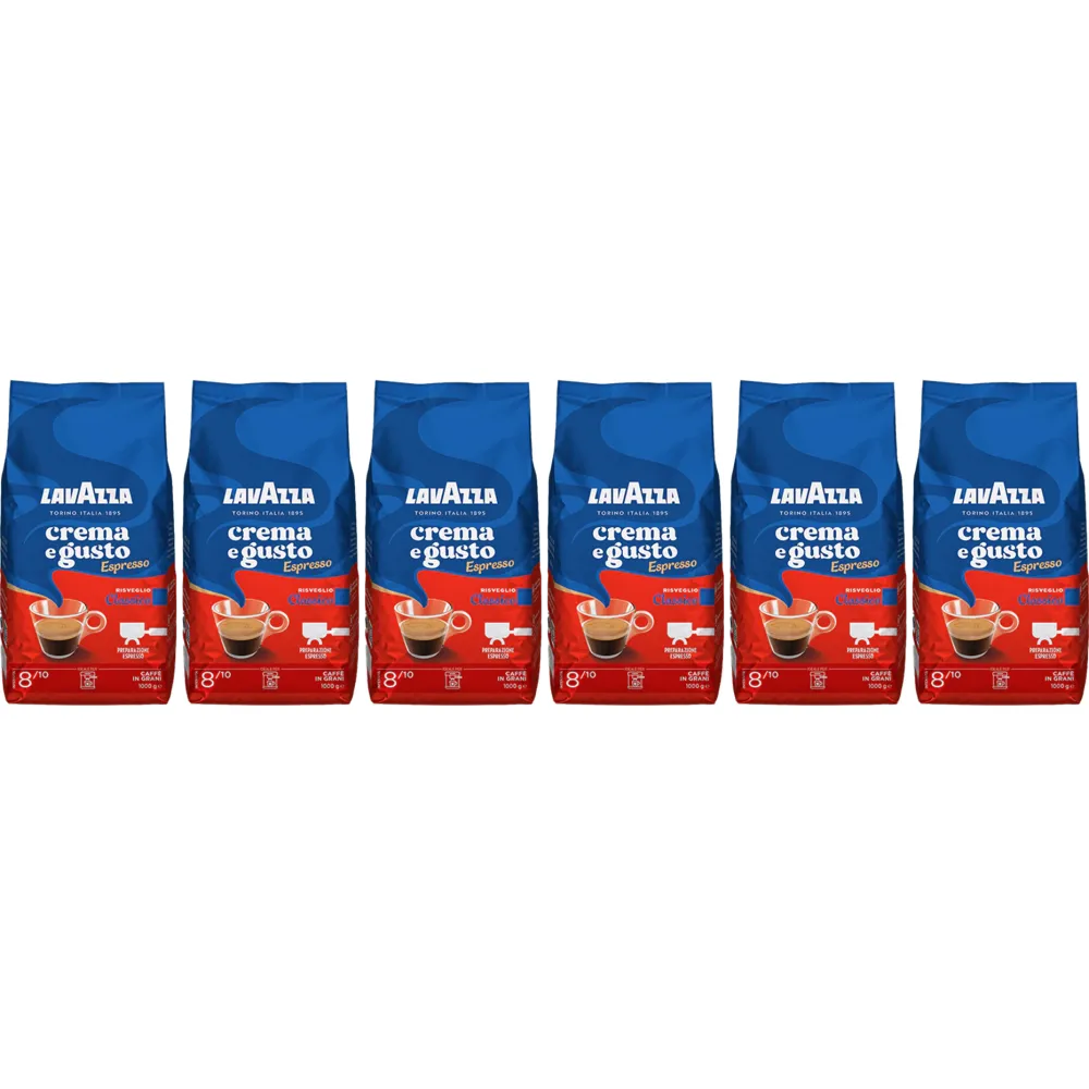 Lavazza Crema e Gusto Espresso Classico - koffiebonen - 6 x 1 kilo