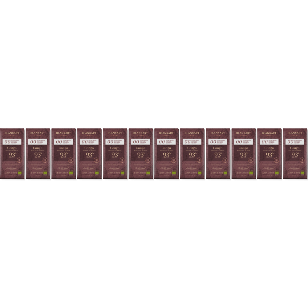 Blanxart - Congo 0.0% toegevoegde suikers - 12 x 93% pure chocolade (Biologisch) afbeelding