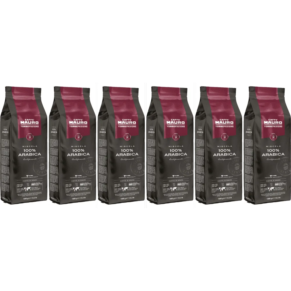 Caffè Mauro 100% arabica Centopercento - koffiebonen - 6 x 1 kilo