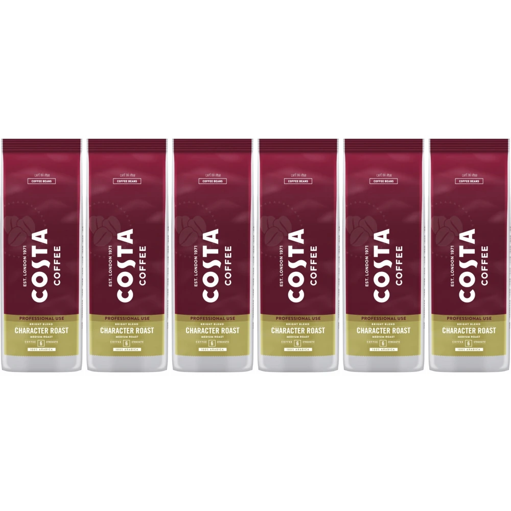 Costa Coffee Character Bright Blend Medium Roast - koffiebonen - 6 x 1 kilo