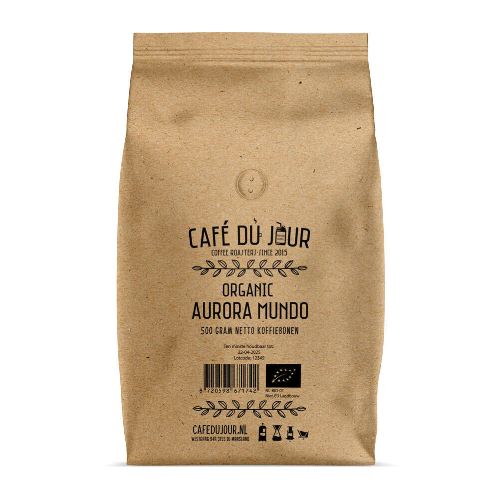 Café du Jour Organic Aurora Mundo koffiebonen 500 gram