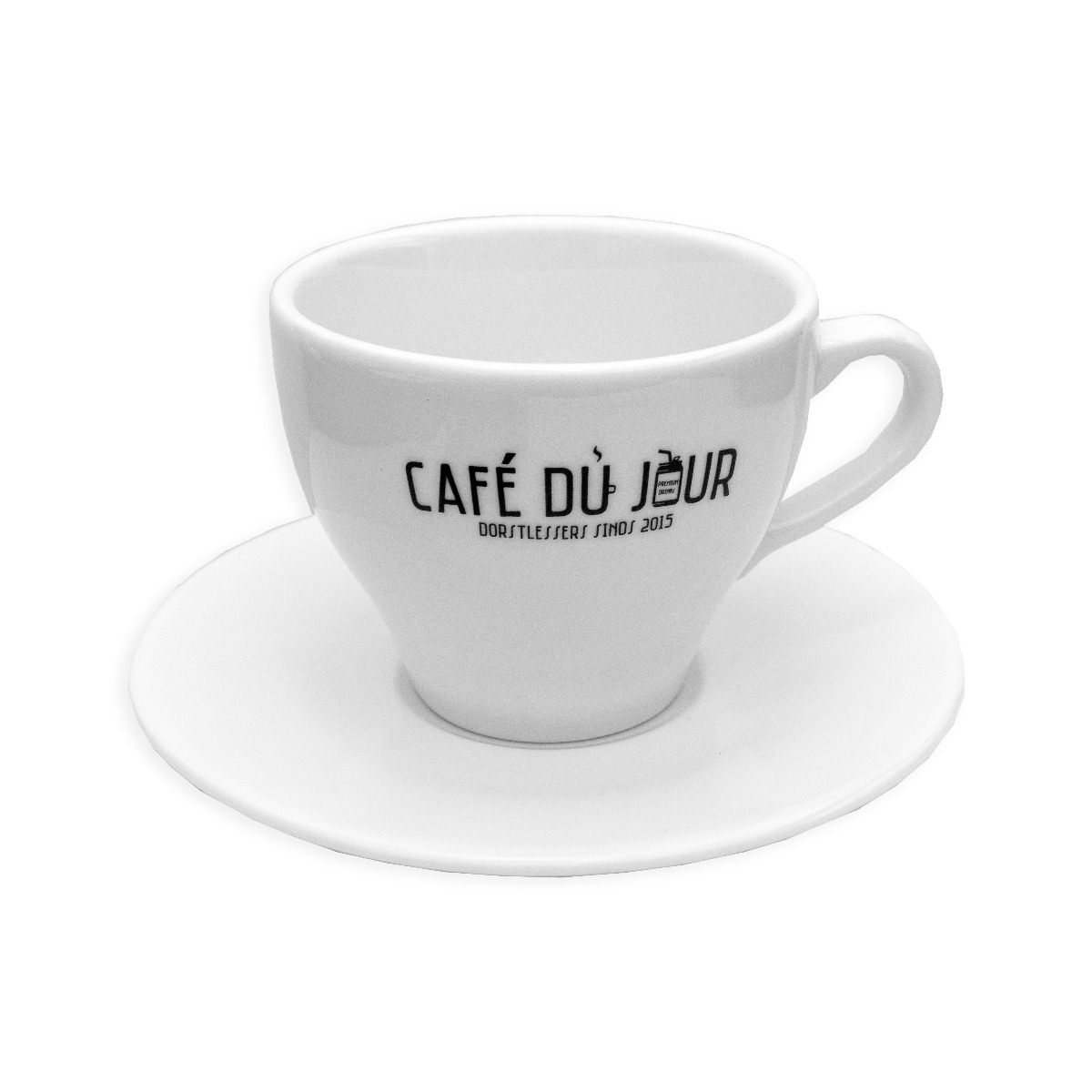 Cafe du Jour cappuccino kop en schotel