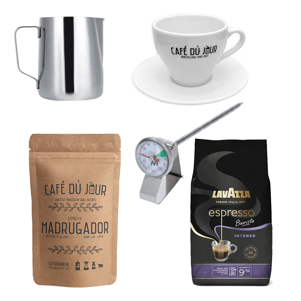 Startpakket Cappuccino accessoires en 2 kilo koffiebonen