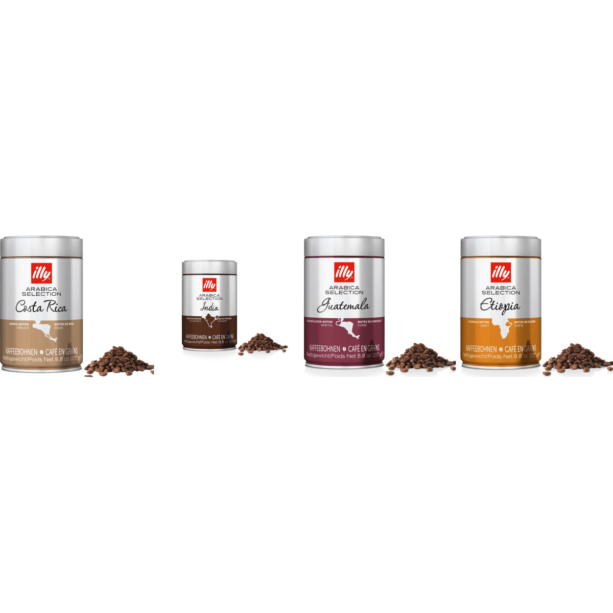 illy Arabica proefpakket - koffiebonen - 4 x 250 gram