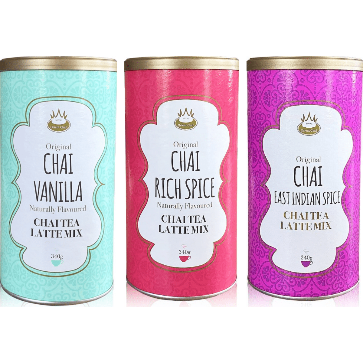 Royal Chai Latte Trio - Vanille, Rich Spice & East Indian Spice 3 x 340g afbeelding