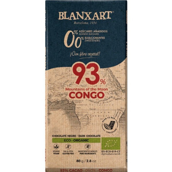 Blanxart Congo 0.0 toegevoegde suikers 93 pure chocolade