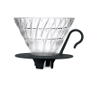 Hario V60 dripper glas transparant zwart maat 02