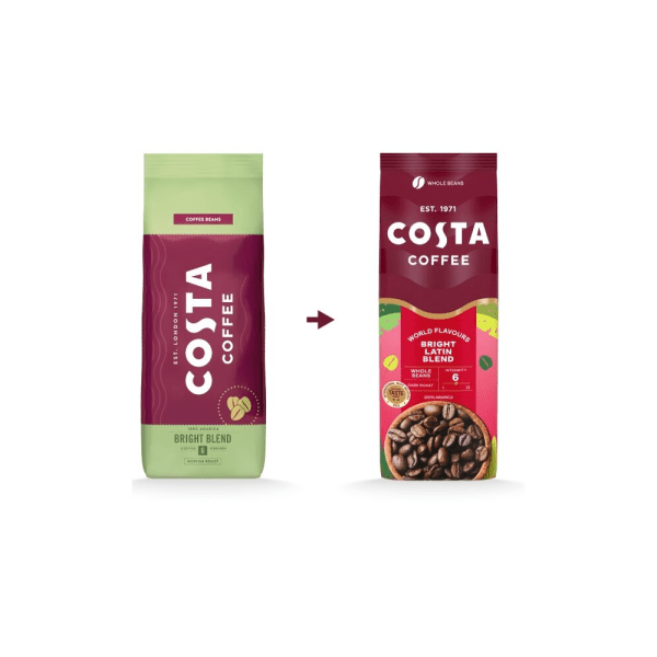 Costa Coffee Bright Blend - koffiebonen - 1 kilo