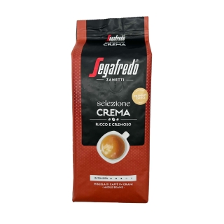 Vooraanzicht van een kilo zak koffiebonen van het merk Segafredo Selezione Crema