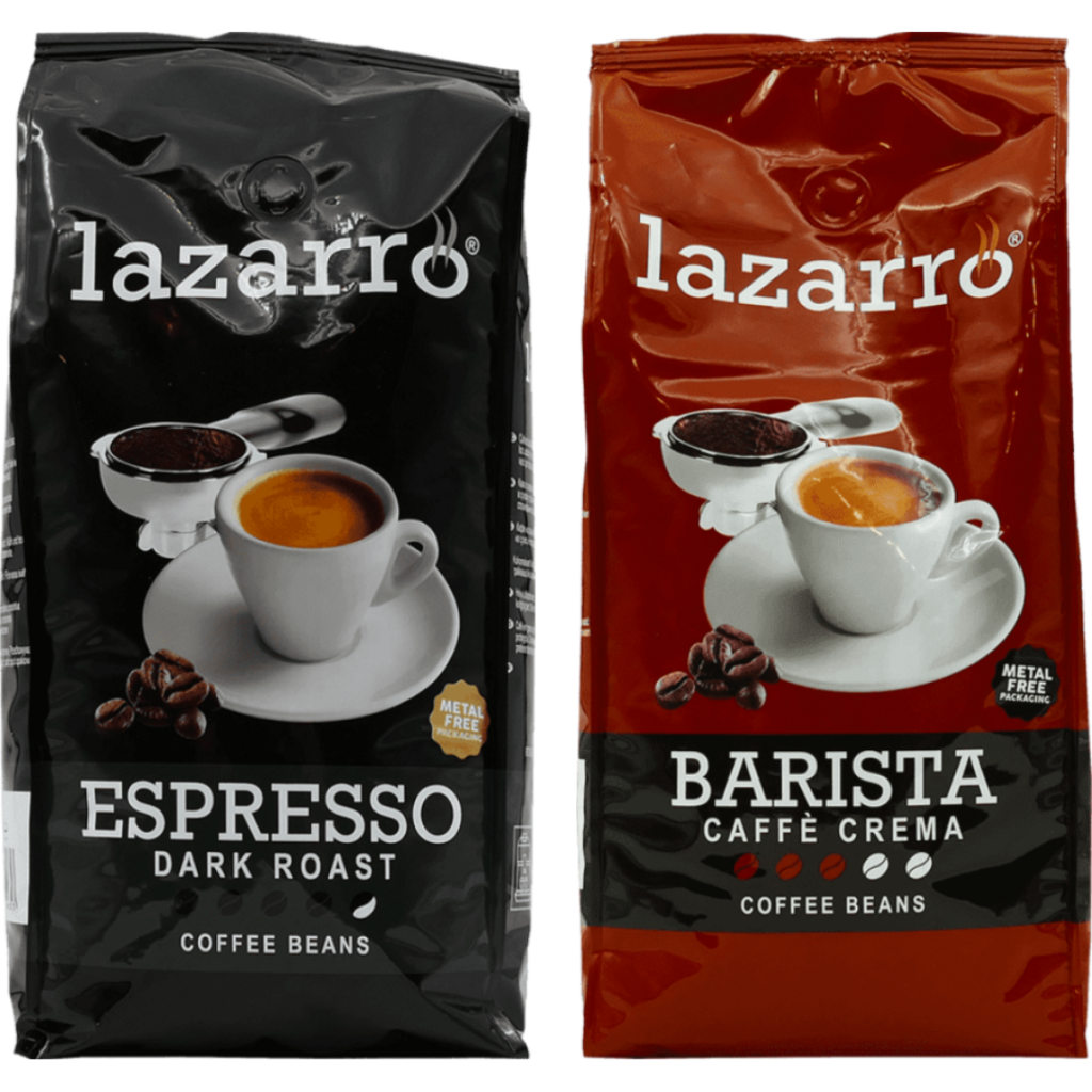 Lazarro Bonen Duo - Dark Roast & Caffè Crema koffiebonen 2 x 1 kilo