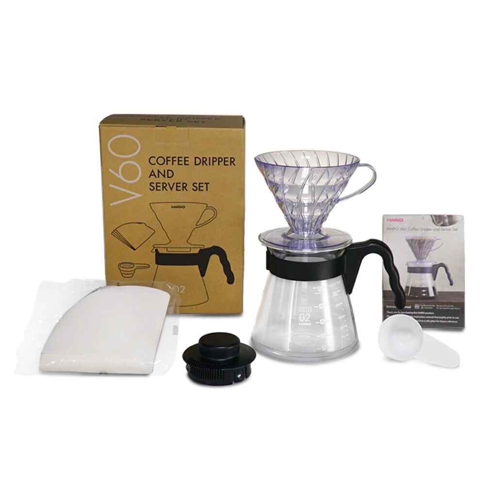 Hario V60 - Koffiedripper, koffiekan, koffiefilters & maatschepje - Complete set