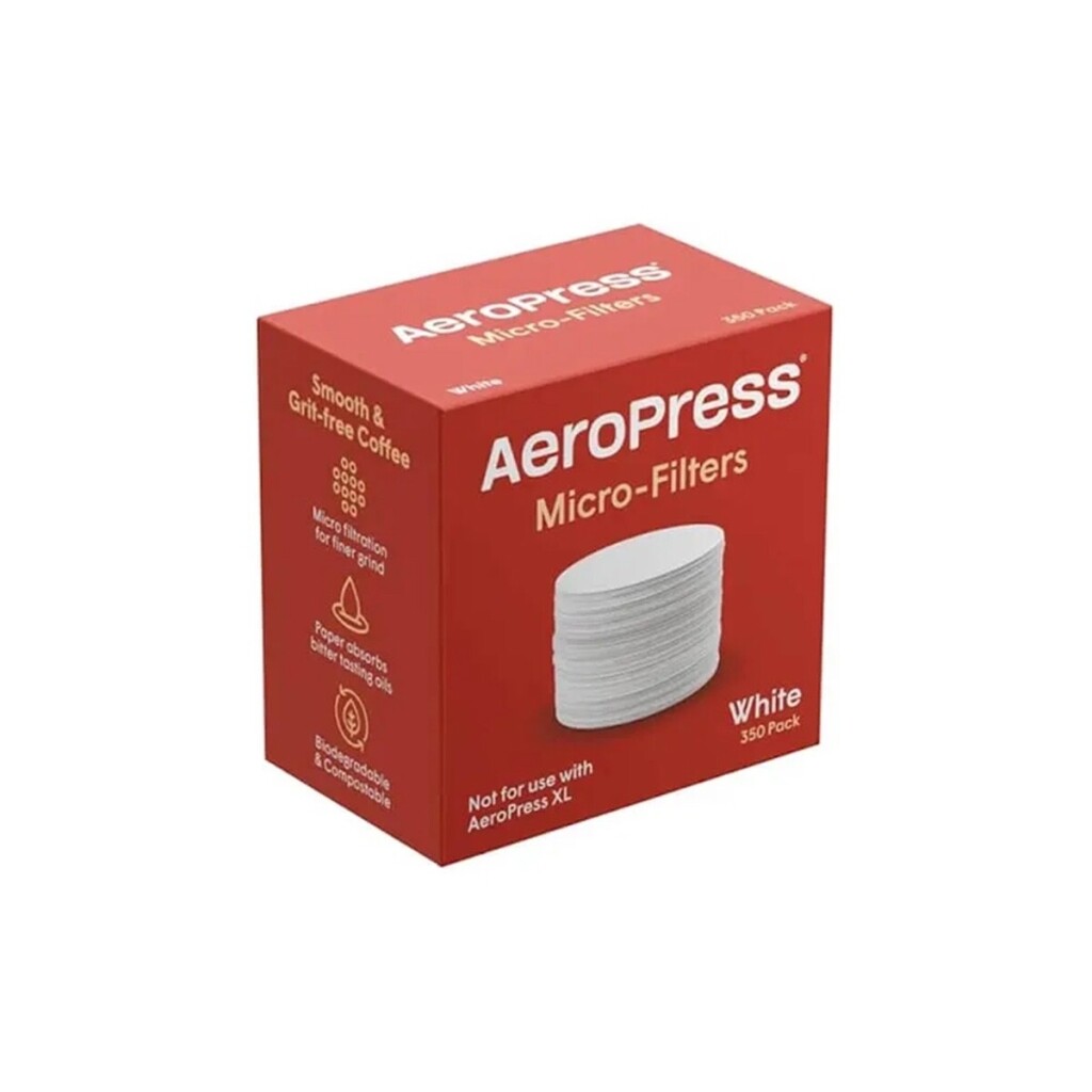 Zijkant van de verpakking van de microfilters voor de Aeropress GO