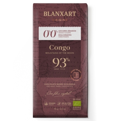 Blanxart - Congo 0.0% toegevoegde suikers - 93% pure chocolade (Biologisch)