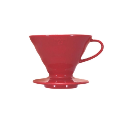 Hario V60 dripper - porselein rood maat 02