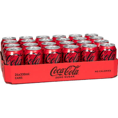 Coca Cola Zero 330 ml. / tray 24 blikken (+ Nederlands statiegeld)