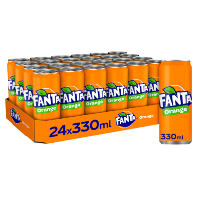 Fanta Orange 330 ml. / tray 24 blikken (HR / Sleek Can)