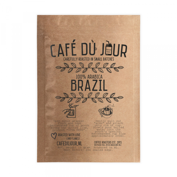 Café du Jour Single Serve Drip Coffee - 100% arabica Brazil - filterkoffie voor onderweg!
