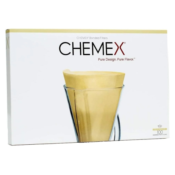 Chemex koffiefilters - FP-2N Bonded (ongevouwen, ongebleekt) - 100 stuks
