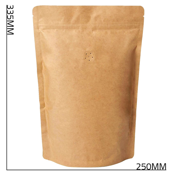 koffiezak Kraft hersluitbaar/zipper met ventiel (200 x 1000 gram)