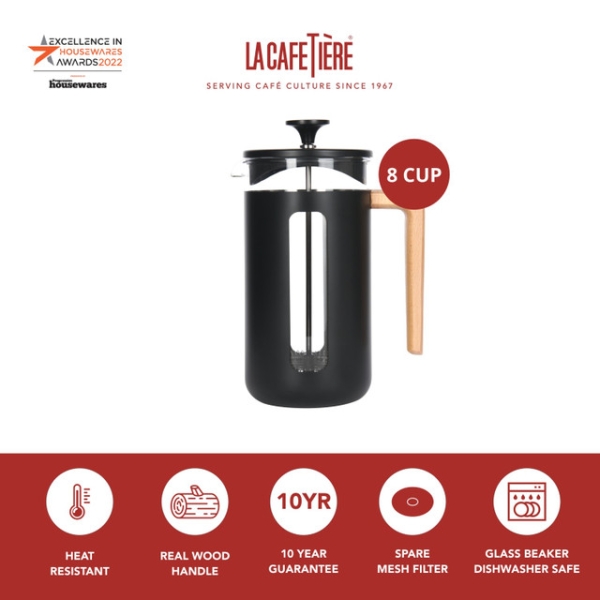 La Cafetière - Pisa Cafetiere Zwart - 8 kops