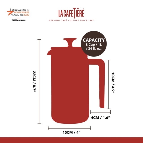 La Cafetière - Pisa Cafetiere Zwart - 8 kops