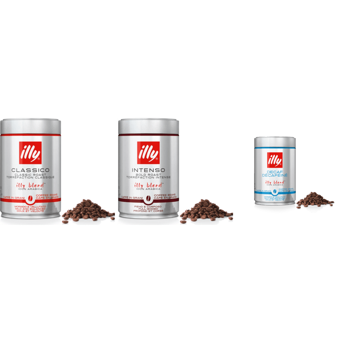illy Espresso proefpakket met decaf - koffiebonen - 3 x 250 gram