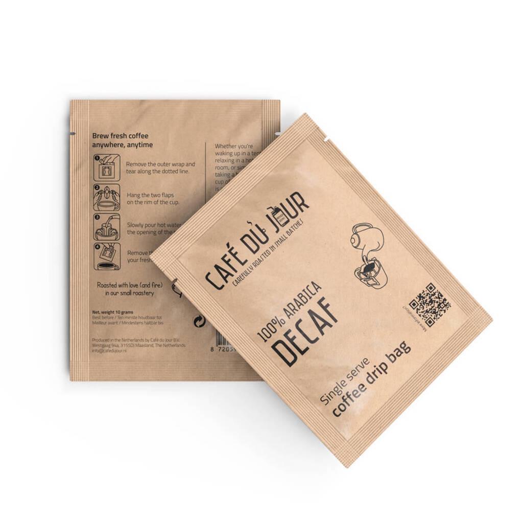 100% arabica Decaf - Single Serve Coffee Drip Bag - 1 stuk