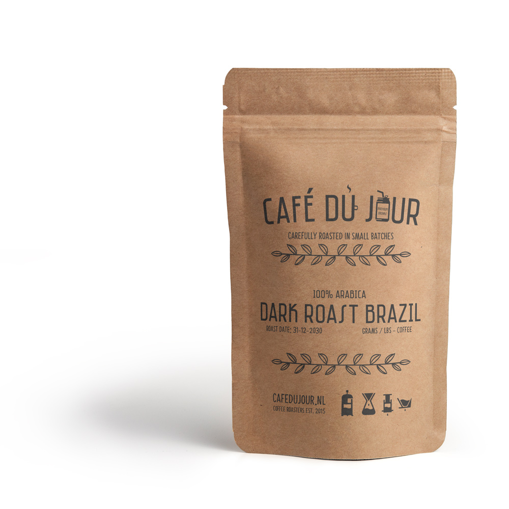 Café du Jour 100 arabica Dark Roast Brazilië 250 gram