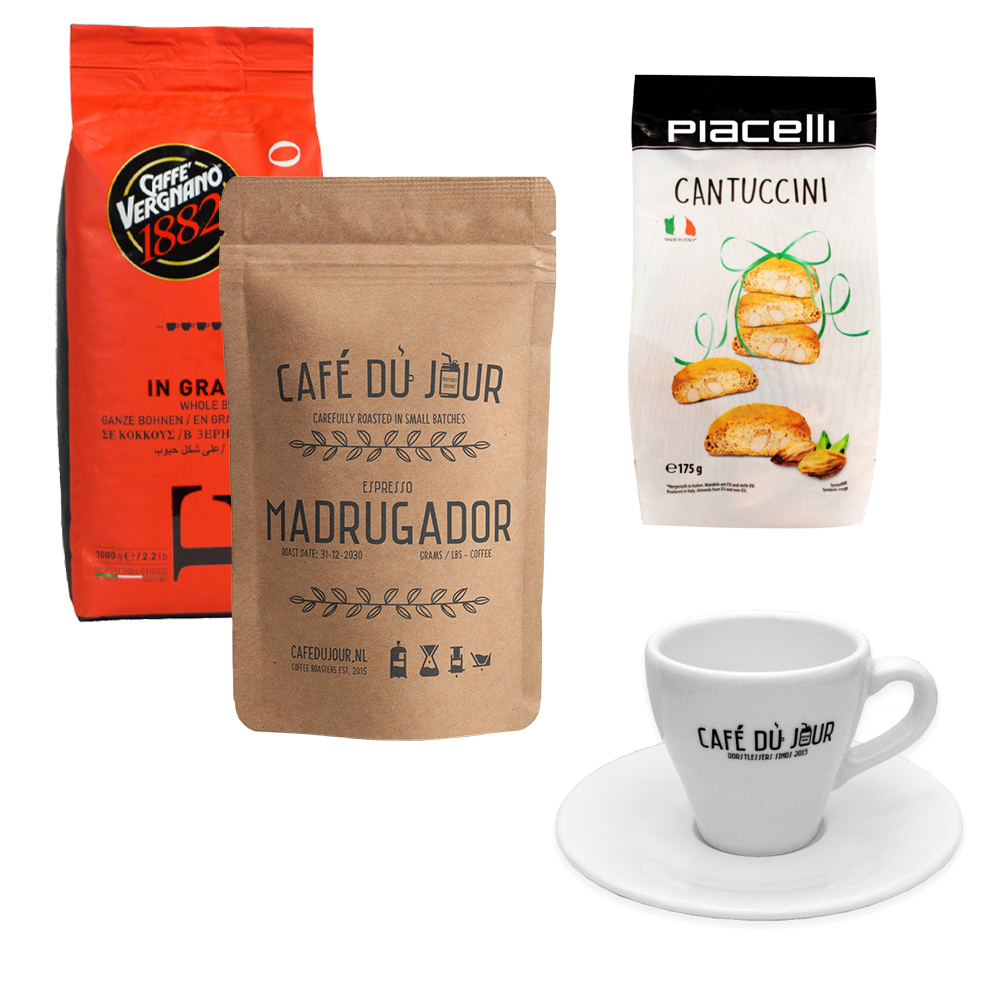 Startpakket - Espresso kwartiertje - accessoires en 2 kilo koffiebonen