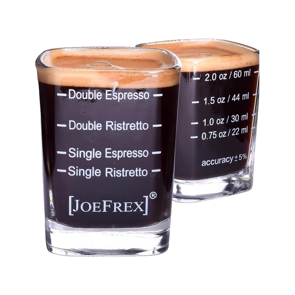 JoeFrex Espresso glas met markeringen voor instellen machine 1 stuk