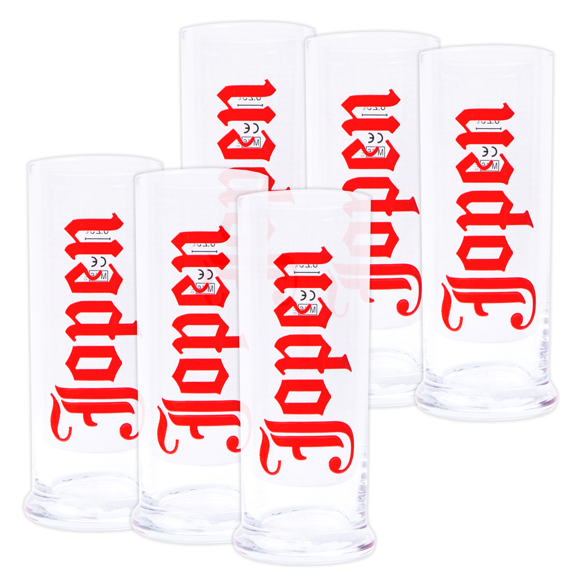 6x Jopen Glas Fluitje