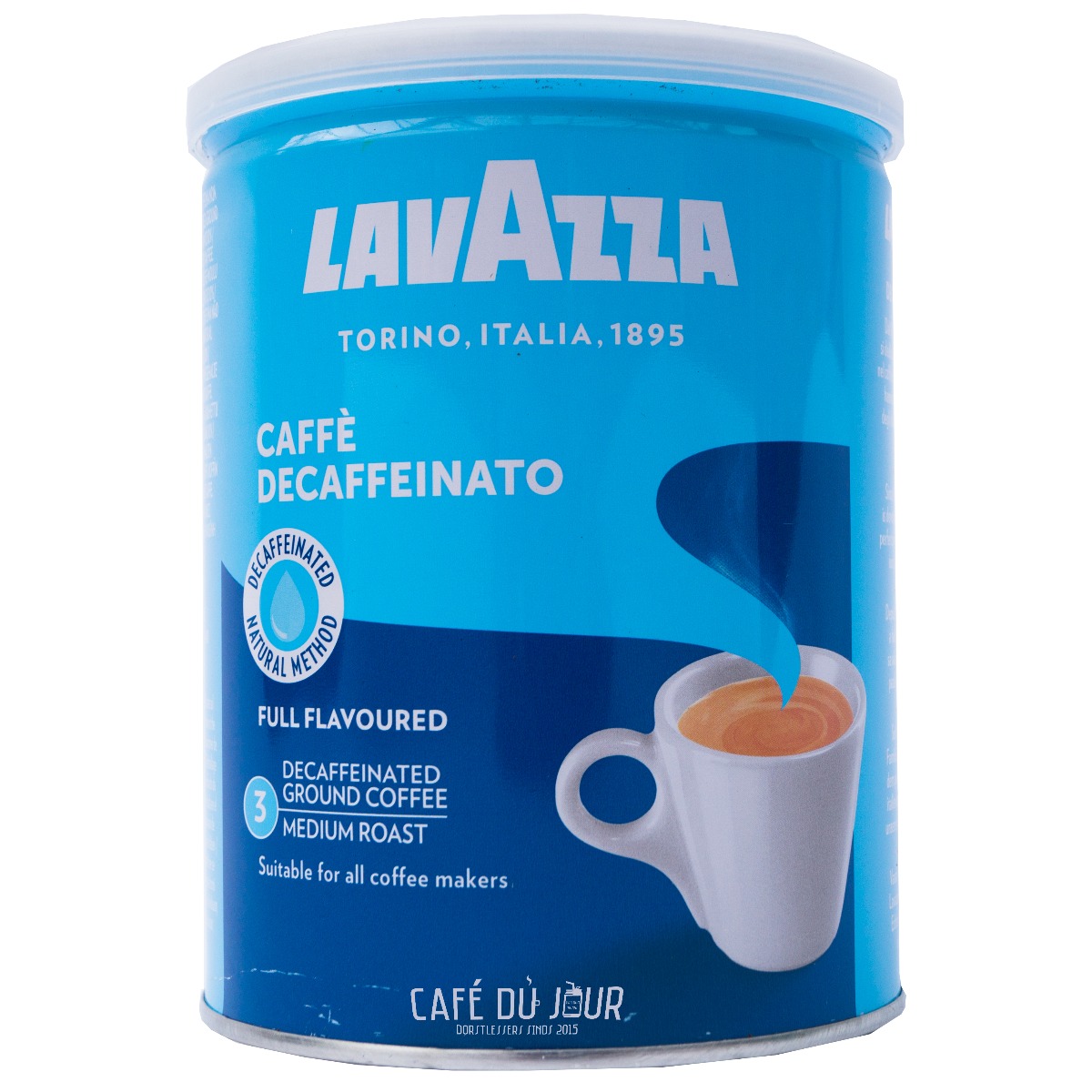 Lavazza Caffè Decaffeinato gemalen koffie 250 gram blik