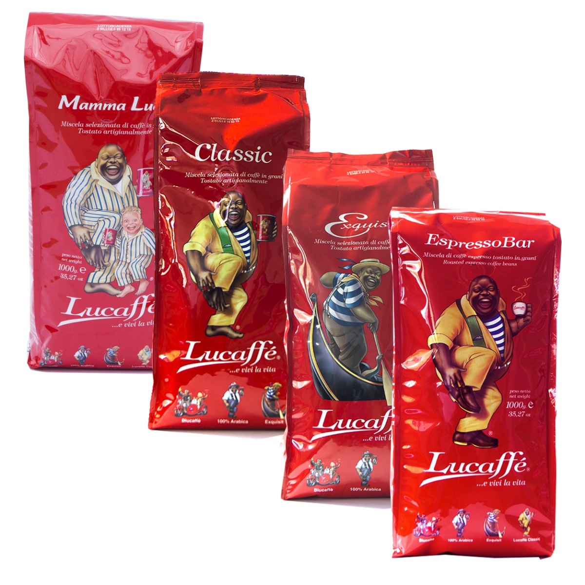 Lucaffe proefpakket - koffiebonen - 4 x 1 kilo