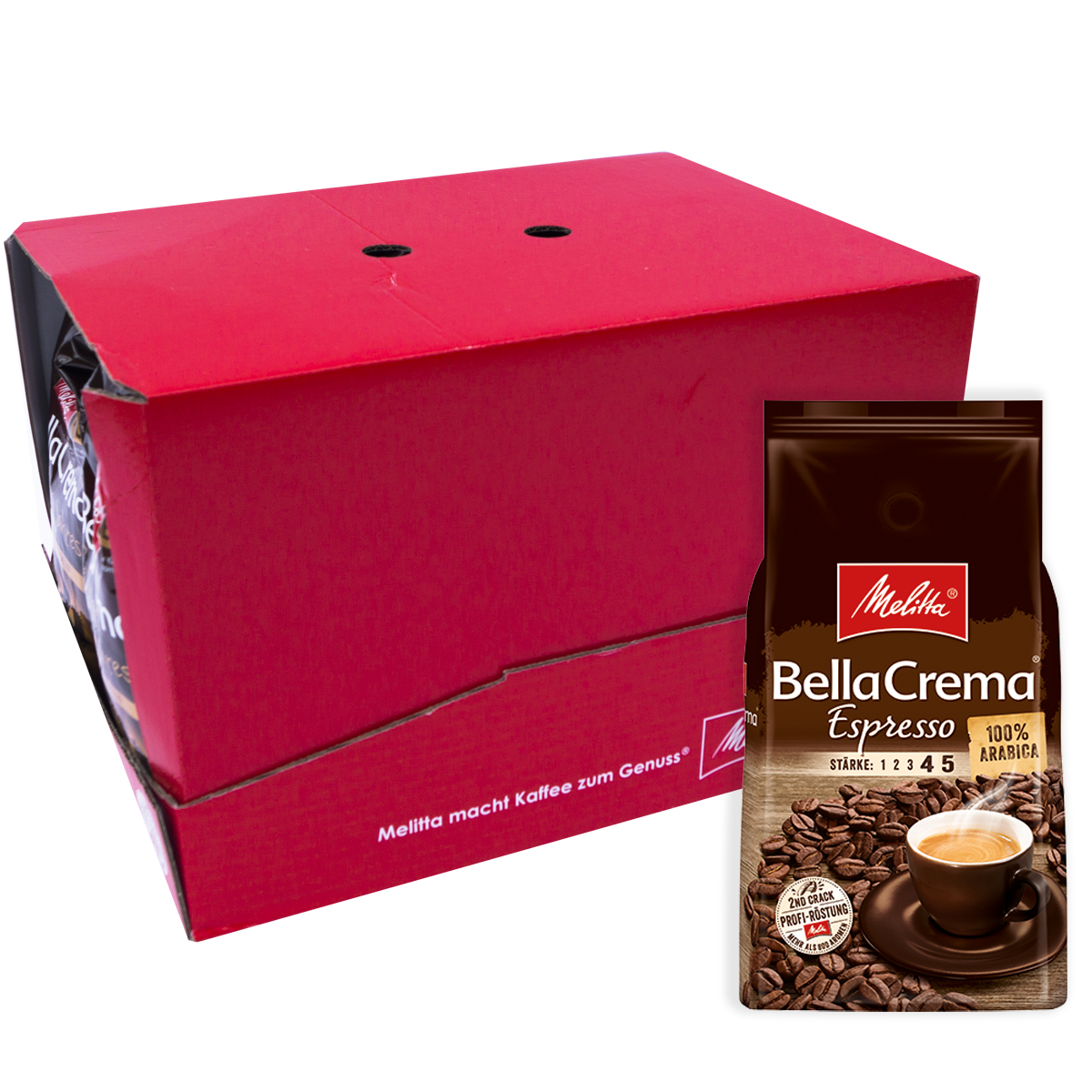 Melitta BellaCrema Espresso koffiebonen 8 x 1 kilo