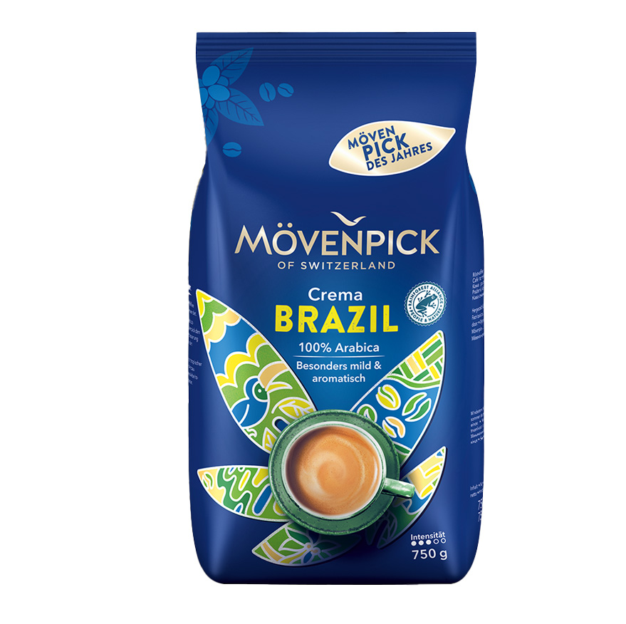 Mövenpick Koffie van het jaar Crema Brazil koffiebonen 750 gram