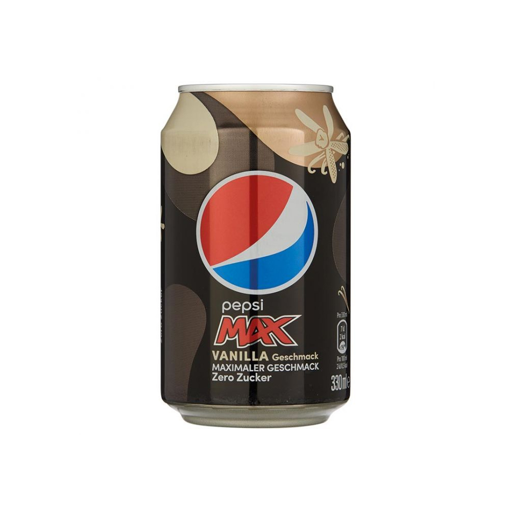 Pepsi Max Vanille 330 ml. tray 24 blikken