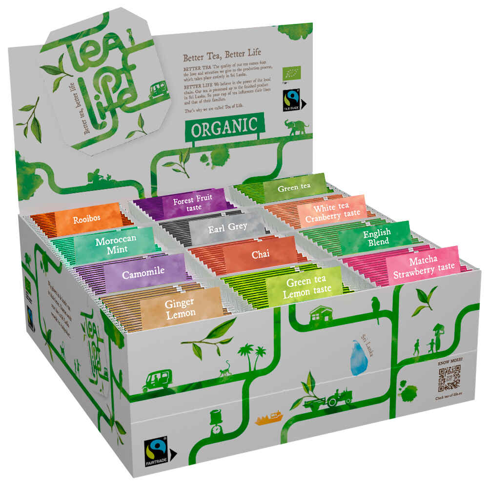 Assortiment display - Biologisch & Fairtrade - 6 x Tea of Life - 120 theezakjes