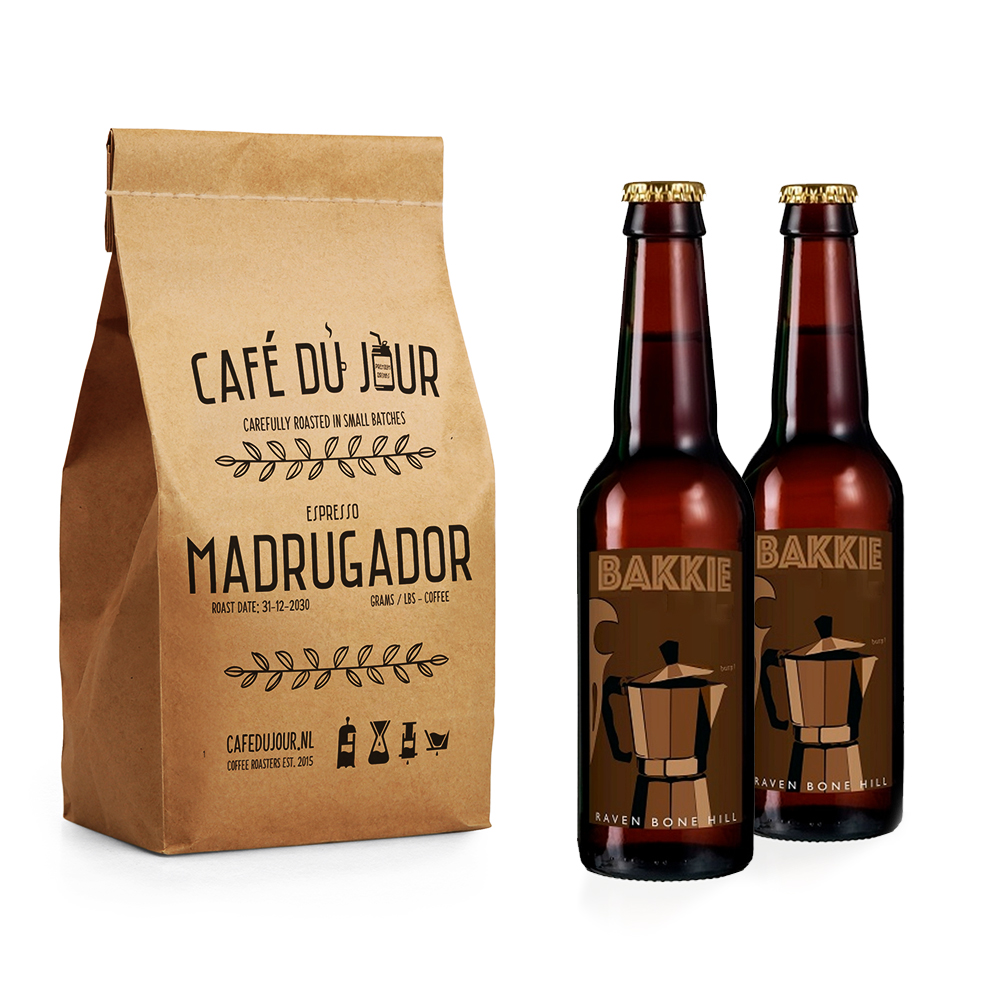 Combideal 2x bakkie bier 1 kilo Madrugador koffie