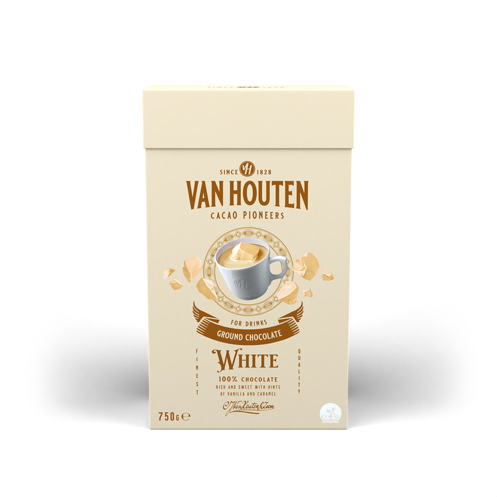 Van Houten Ground White Chocolate Witte Chocolademelk 750 gram