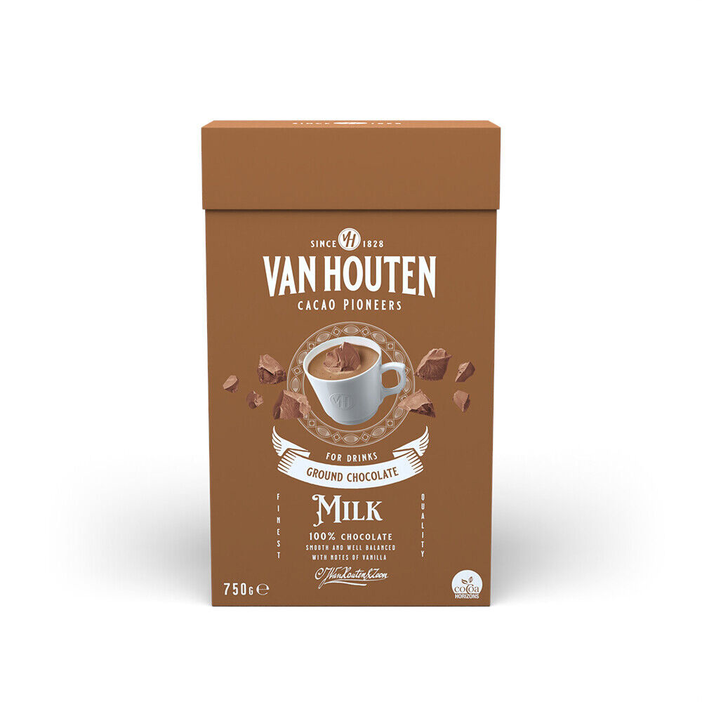 Van Houten Ground Milk Chocolate melk 750 gram