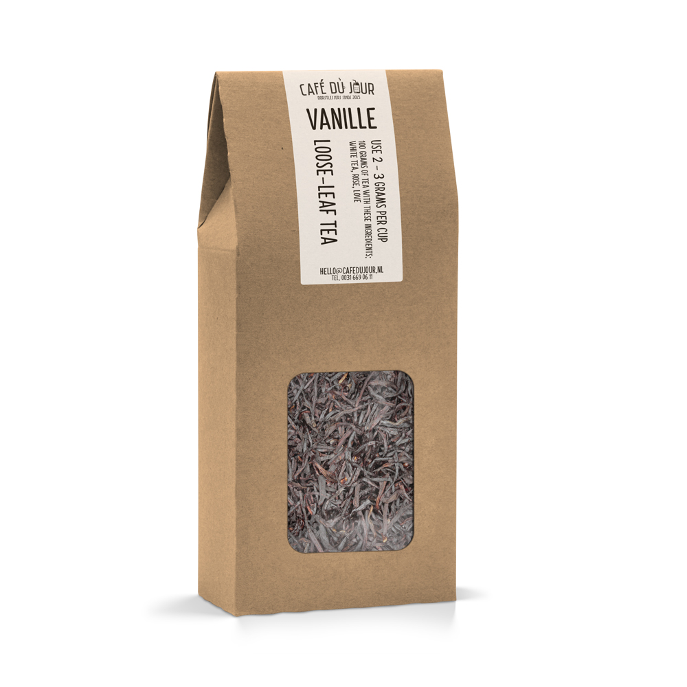 Vanille - zwarte thee 100 gram - Cafe du Jour losse thee