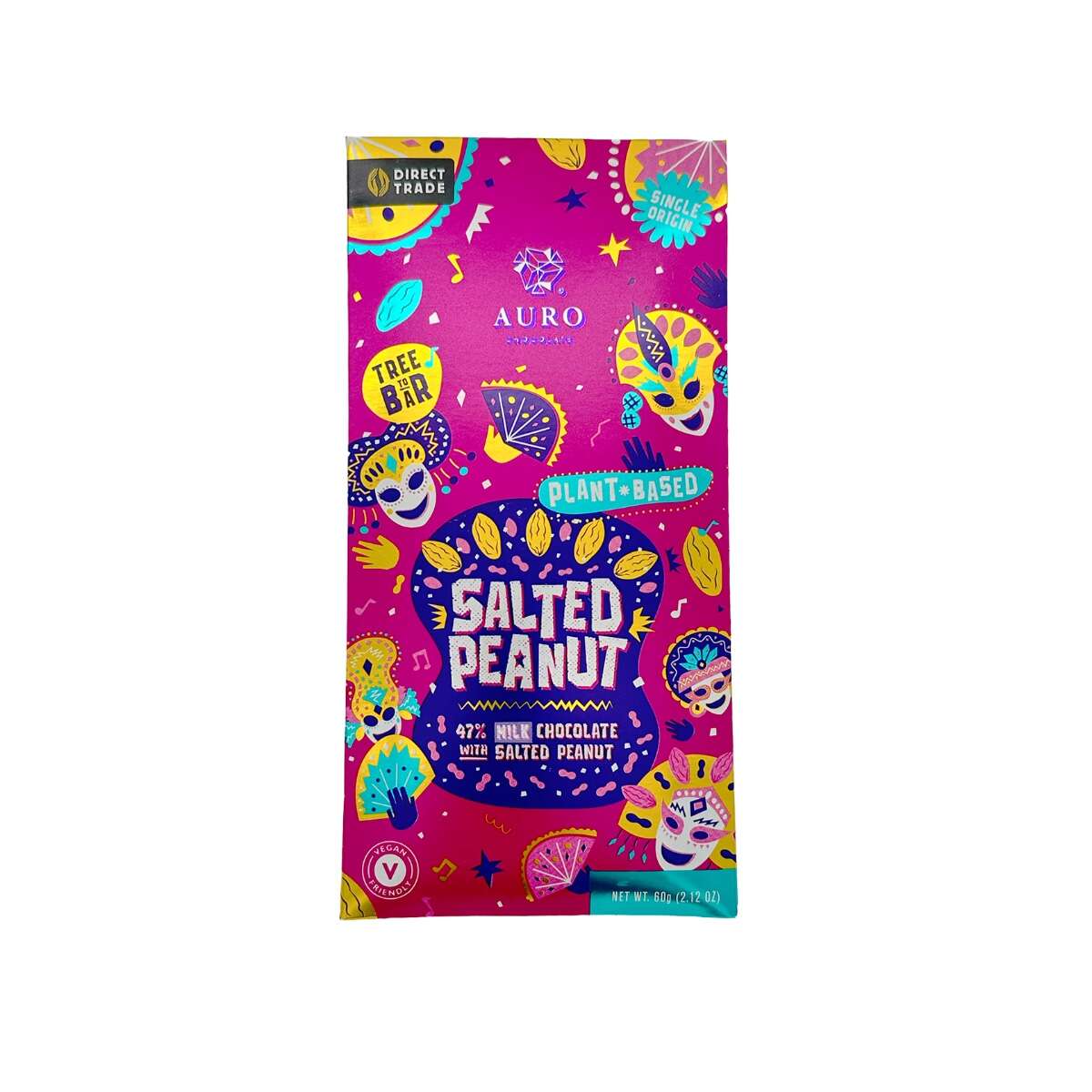 Auro - Salted Peanut - 47% plantaardige melkchocolade afbeelding