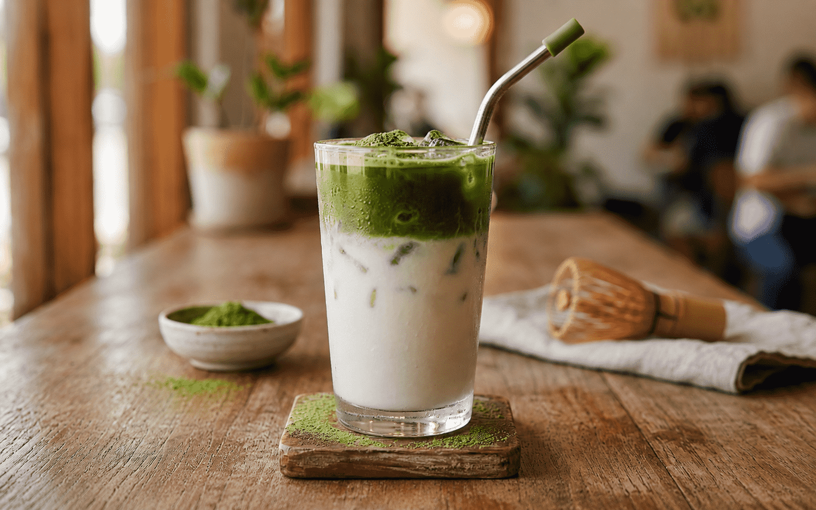 Iced matcha latte recept: koel, romig en zo gemaakt